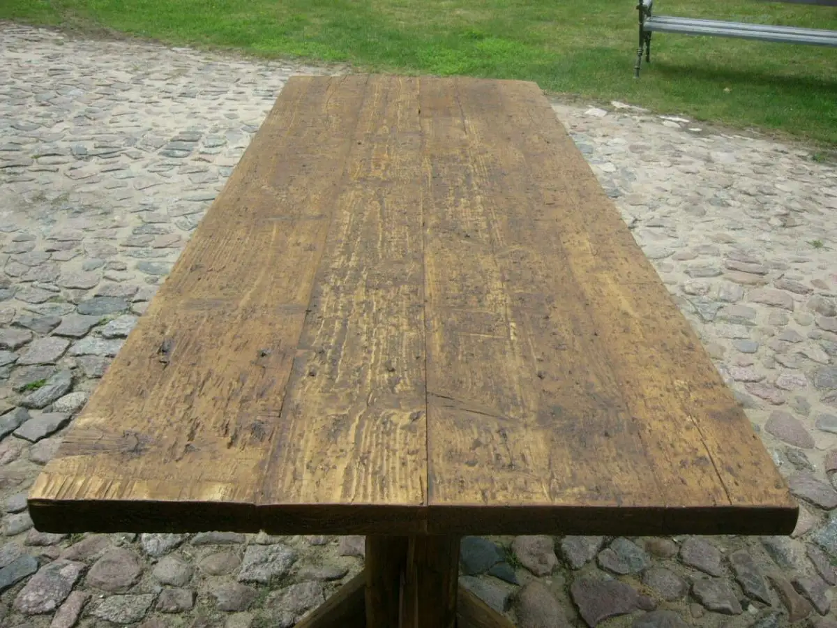 Tisch Klostertisch antik sehr selten Weichholz lang restauriert um 1850 Jhd. 3
