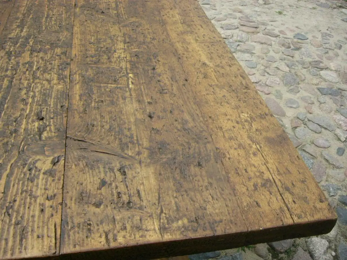 Tisch Klostertisch antik sehr selten Weichholz lang restauriert um 1850 Jhd. 4