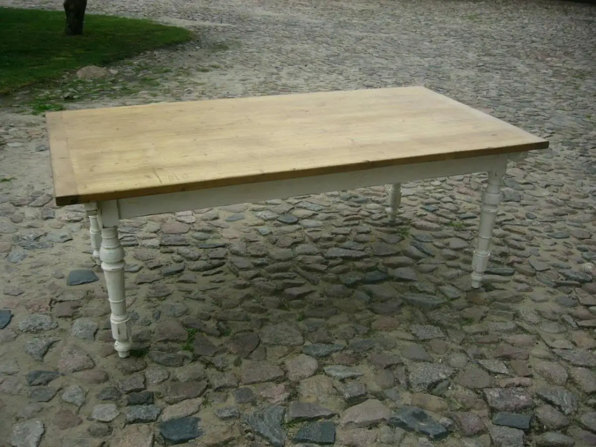 Tisch Gesindetisch Kneipentisch Gründerzeit Weichholz restauriert um 1880 Jhd. 0