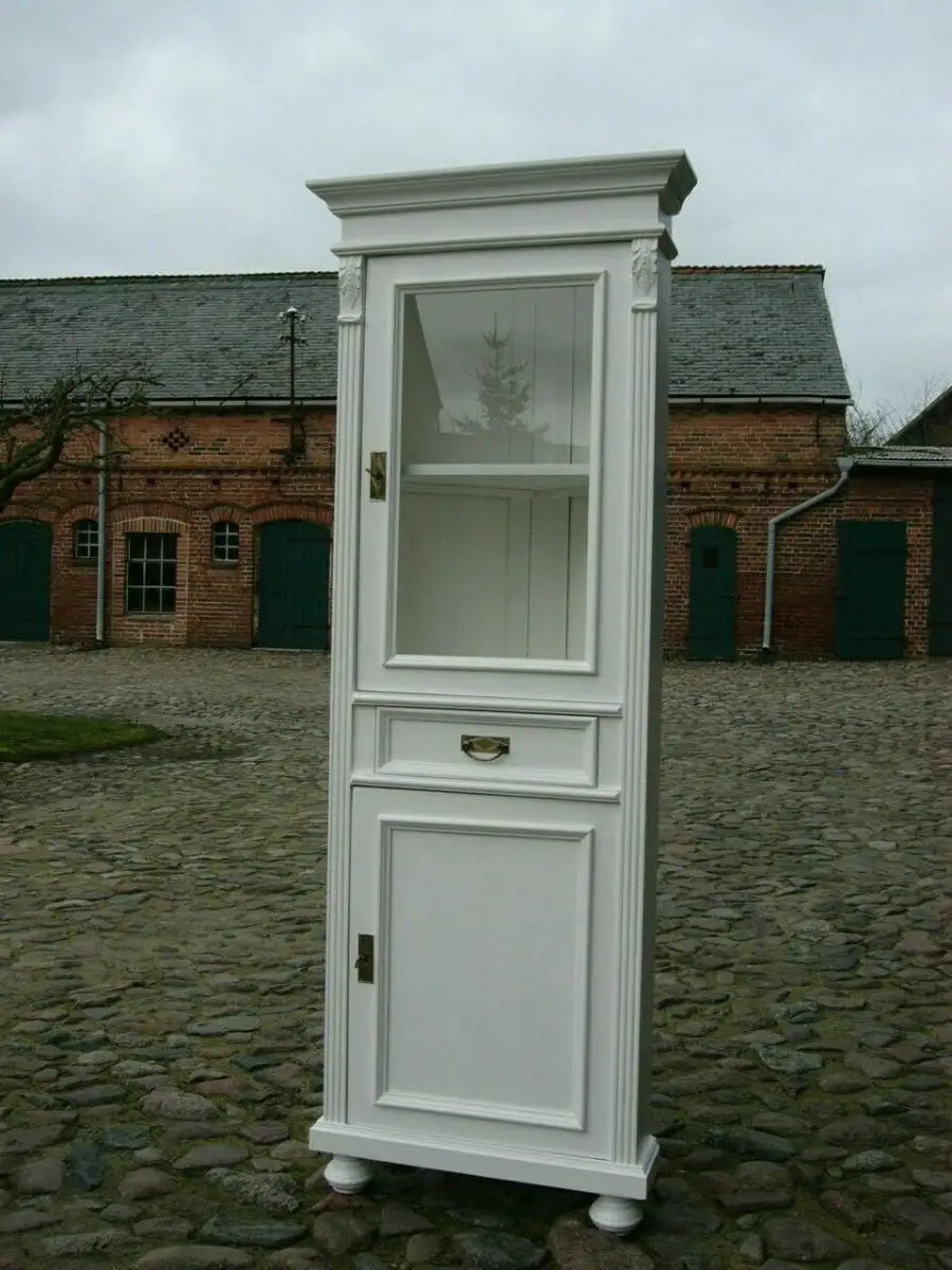 Eckvitrine weiß im Landhaus Stil klasse Maß 0