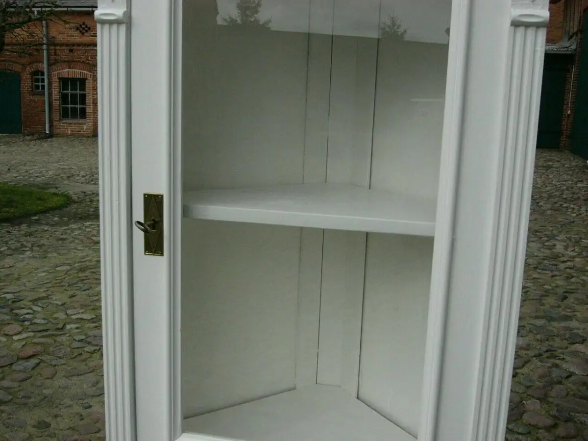 Eckvitrine weiß im Landhaus Stil klasse Maß 2
