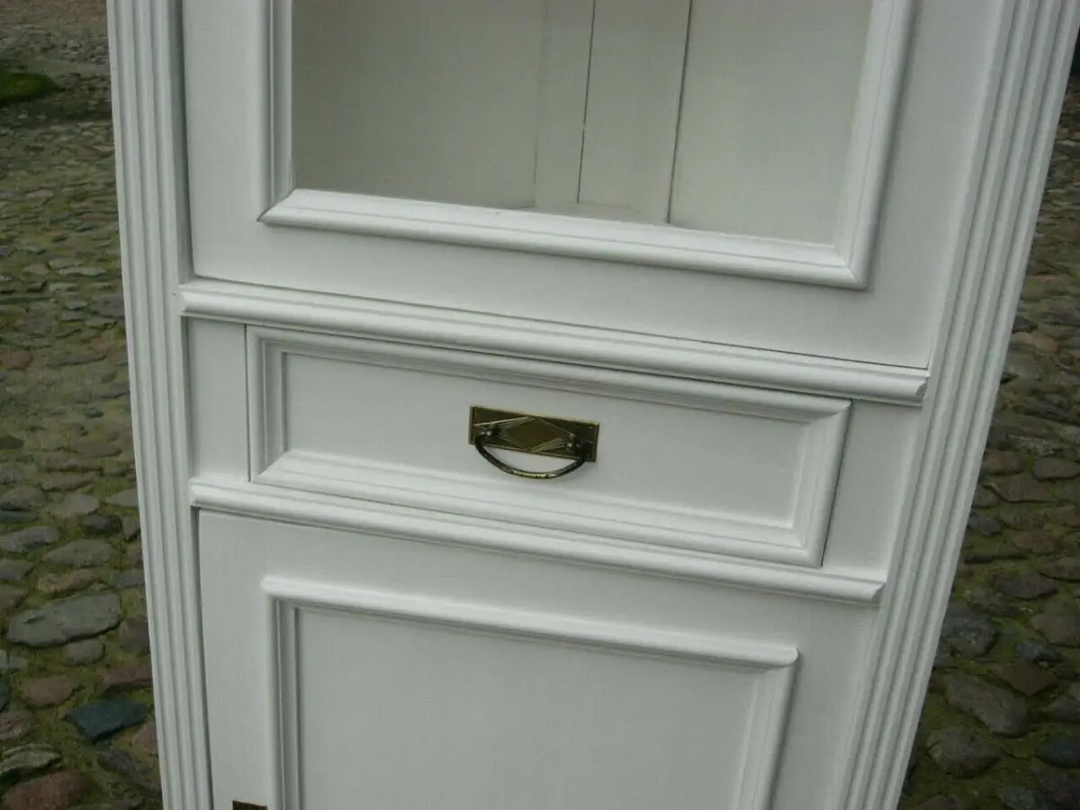 Eckvitrine weiß im Landhaus Stil klasse Maß 3