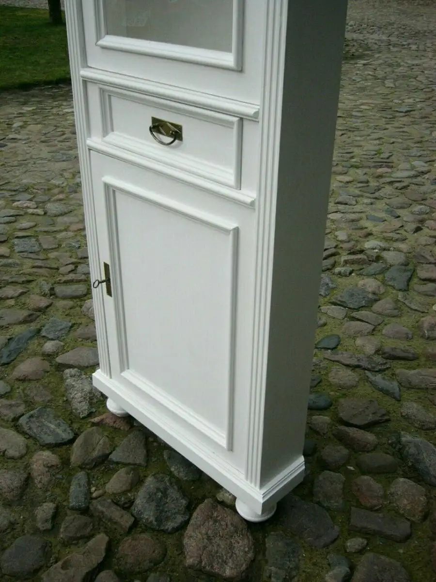 Eckvitrine weiß im Landhaus Stil klasse Maß 6