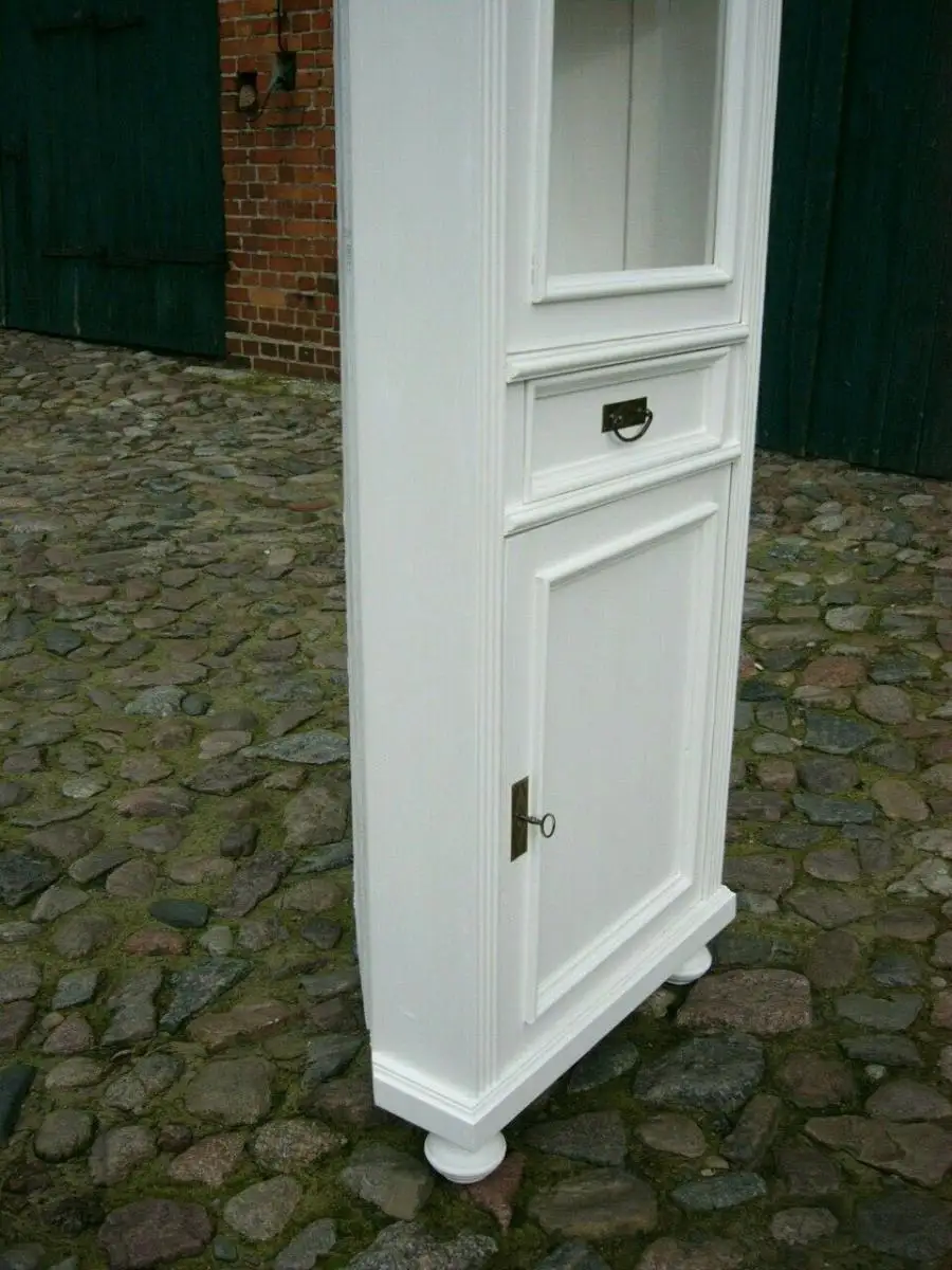 Eckvitrine weiß im Landhaus Stil klasse Maß 8