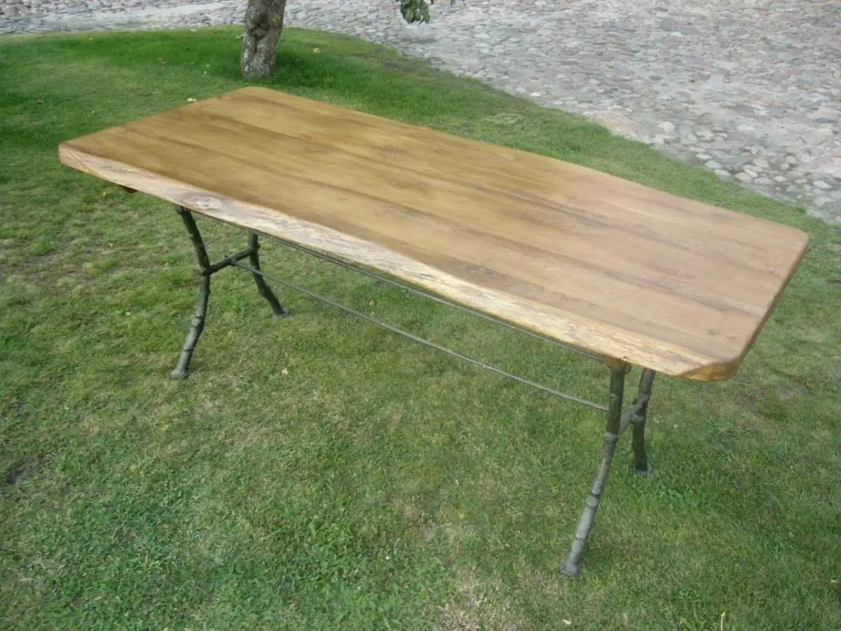 Tisch Eiche antik aus alter Schmiede Industrie Design um 1900 Jhd. 0