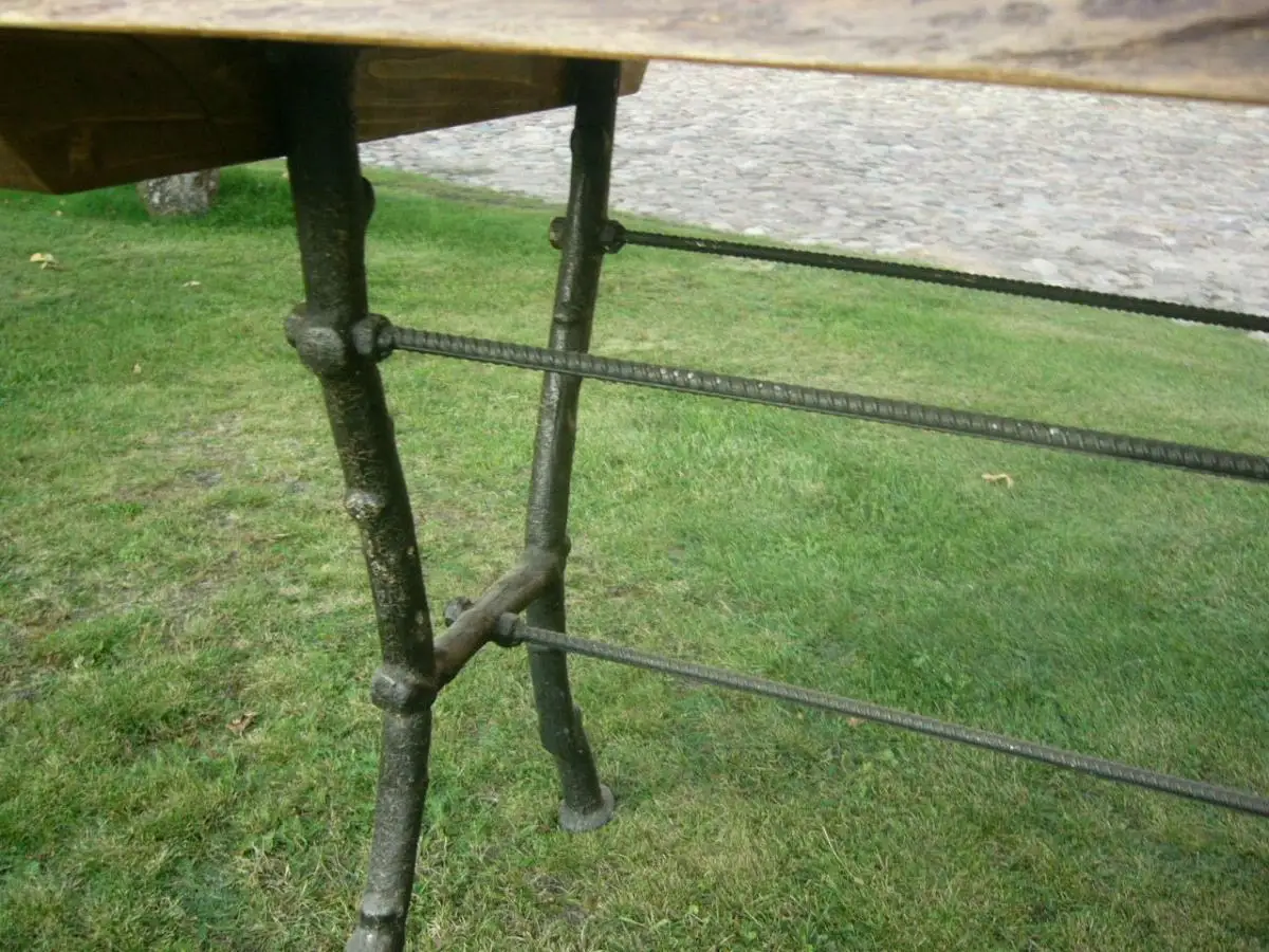 Tisch Eiche antik aus alter Schmiede Industrie Design um 1900 Jhd. 3