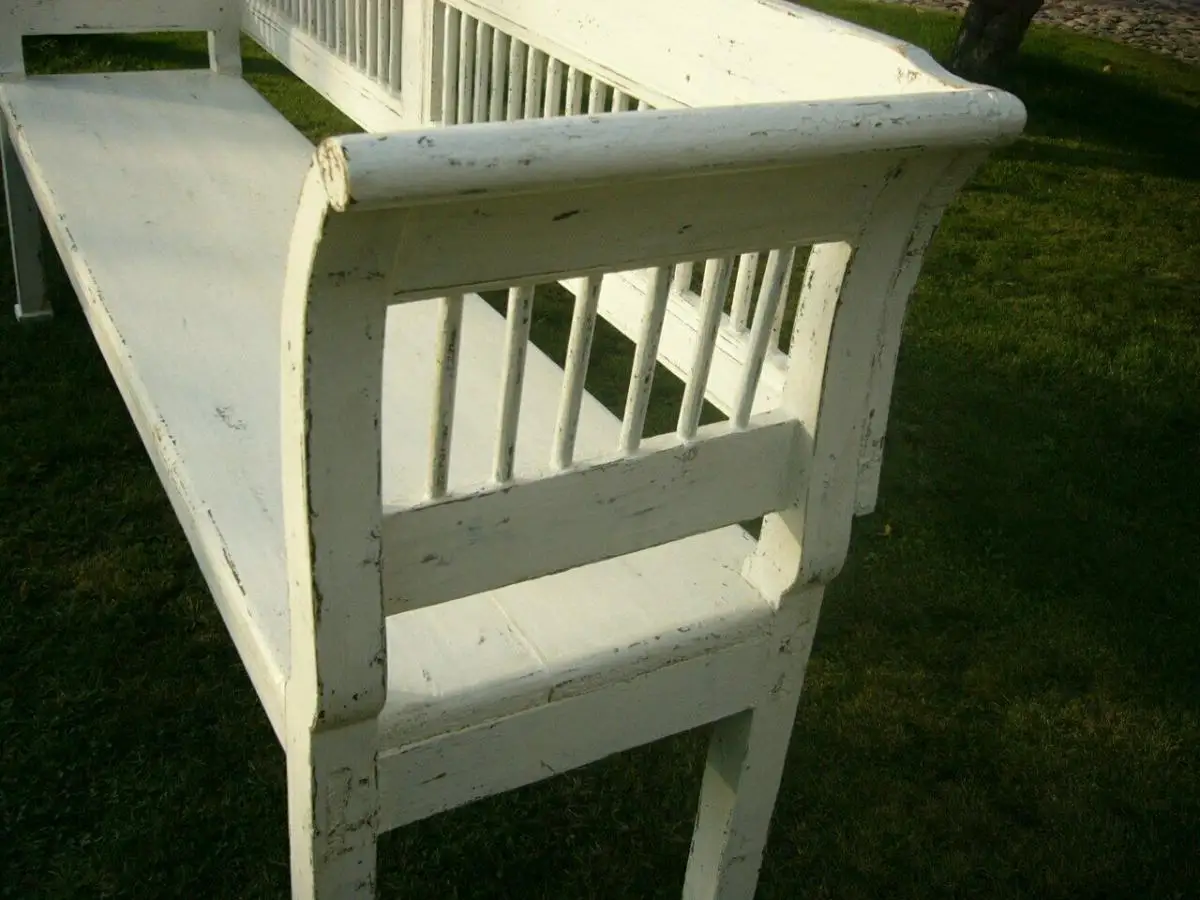 Bank weiß antik im Original Shabby Look restauriert um 1880 Jhd. 5