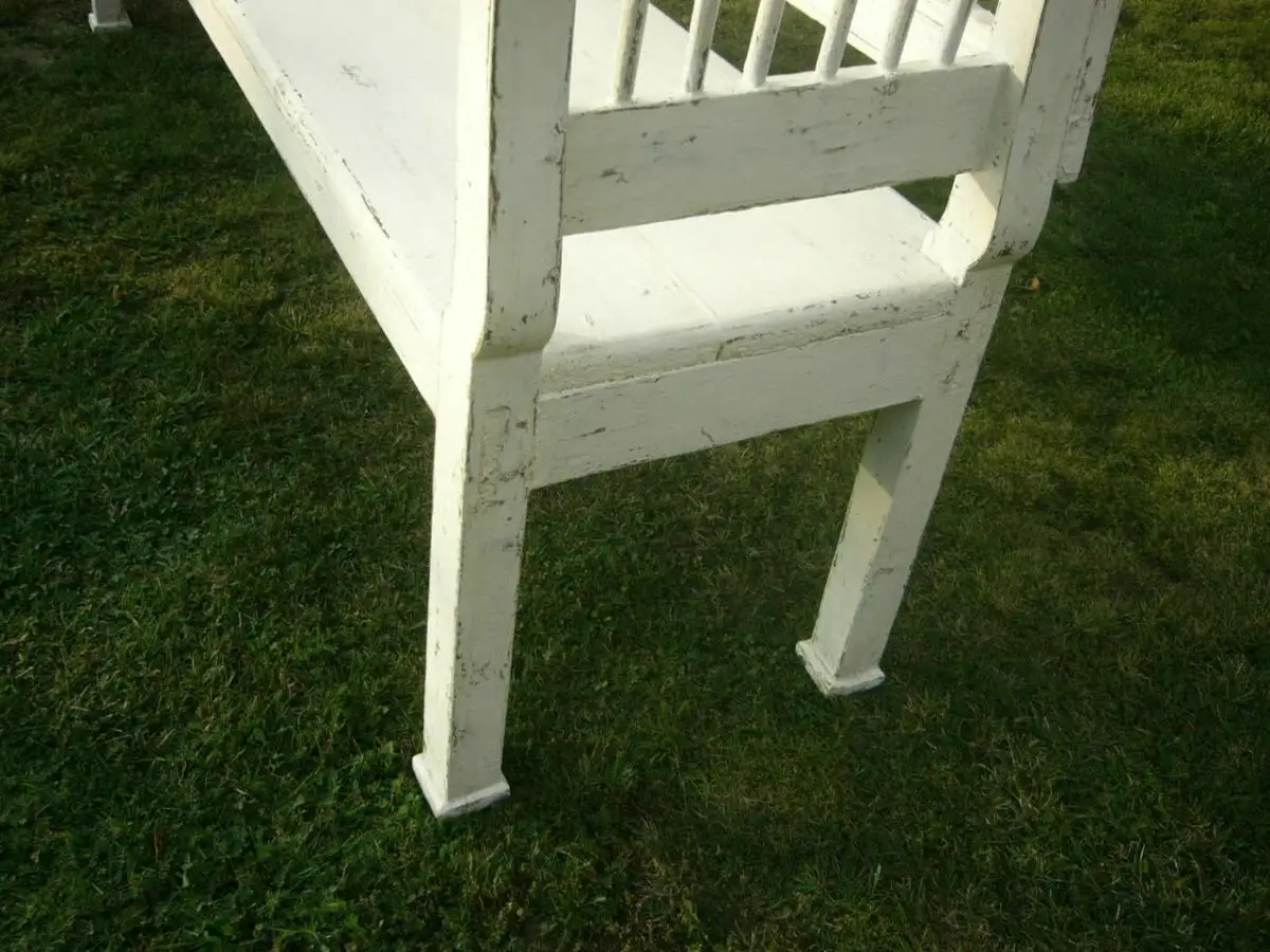 Bank weiß antik im Original Shabby Look restauriert um 1880 Jhd. 6