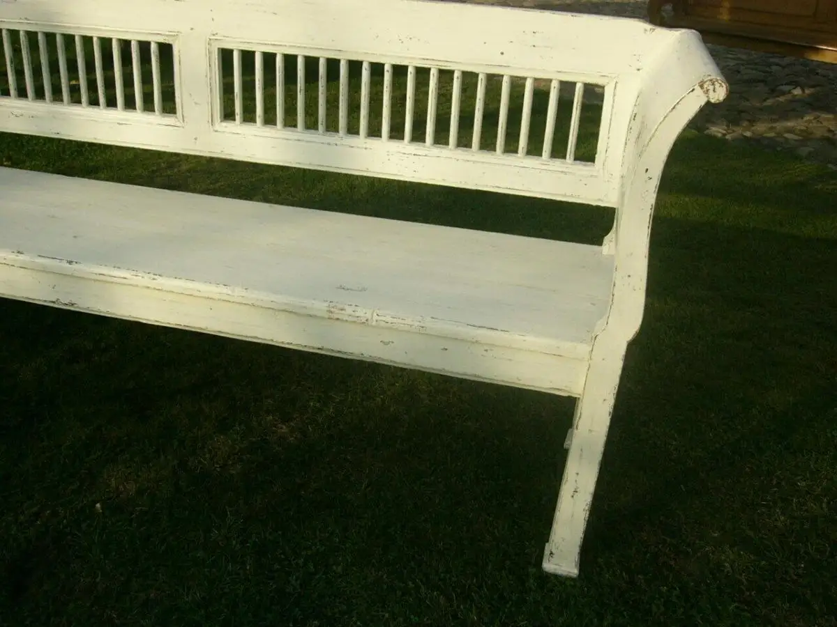 Bank weiß antik im Original Shabby Look restauriert um 1880 Jhd. 9