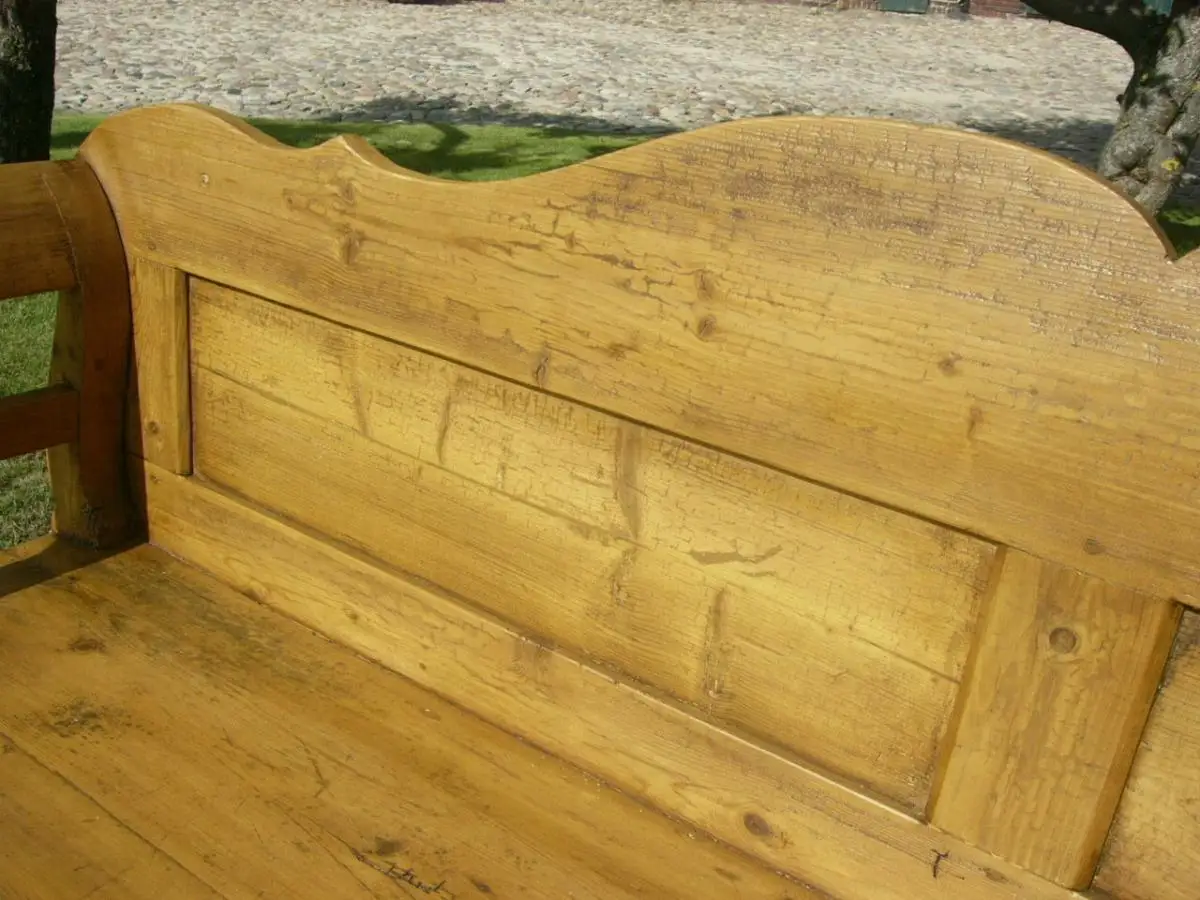 Bank Biedermeier Sitzbank restauriert Weichholz um 1860 Jhd. 1