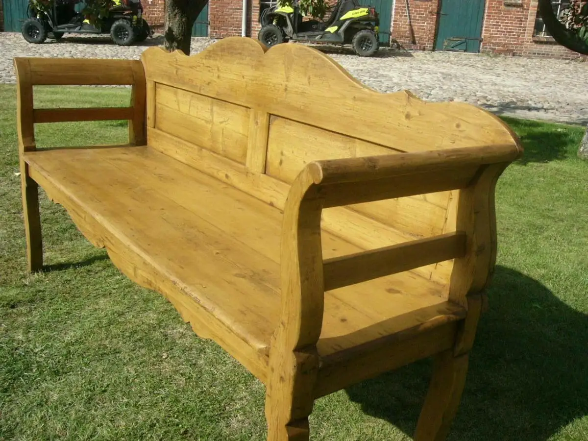 Bank Biedermeier Sitzbank restauriert Weichholz um 1860 Jhd. 10