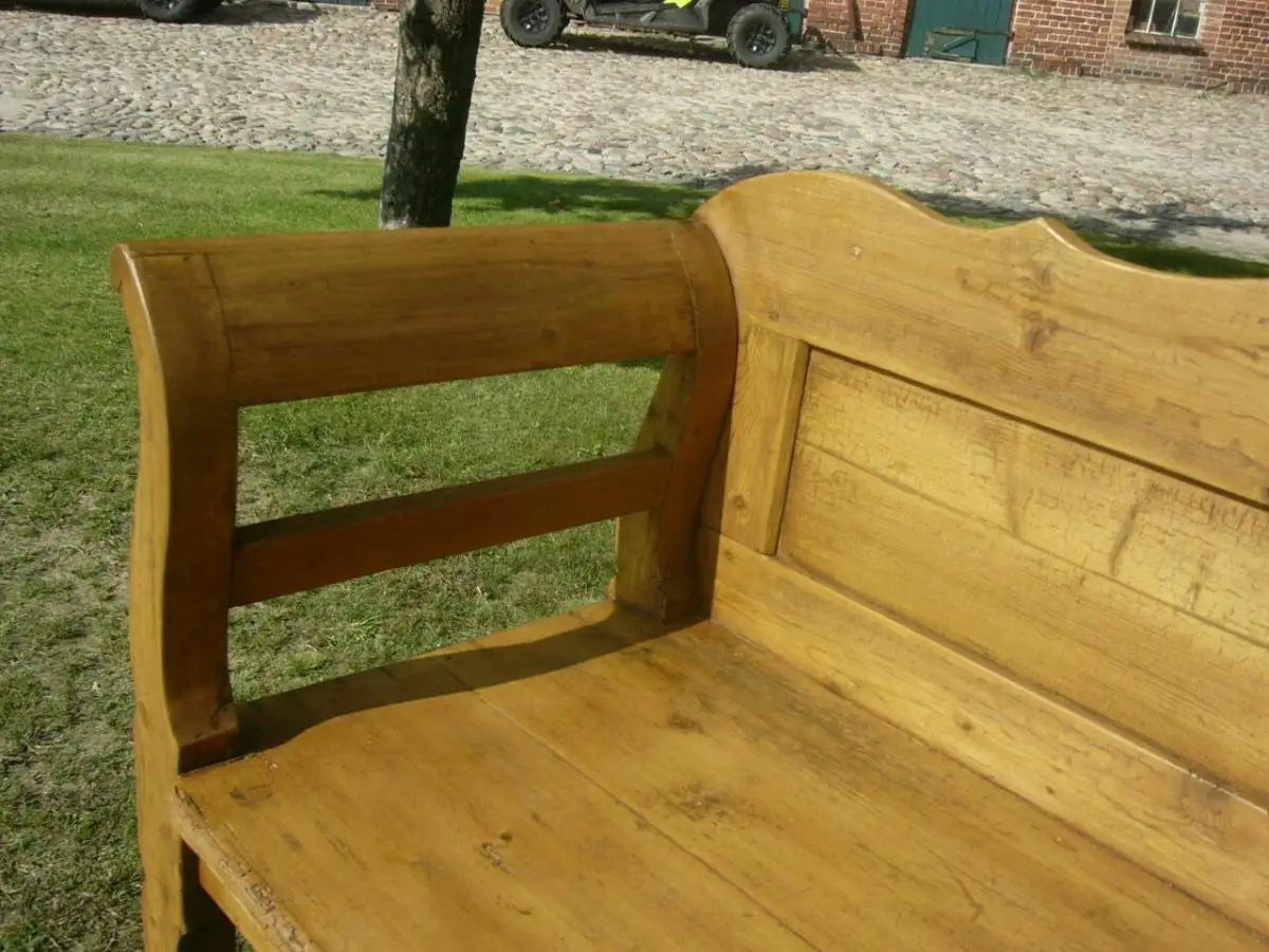 Bank Biedermeier Sitzbank restauriert Weichholz um 1860 Jhd. 3