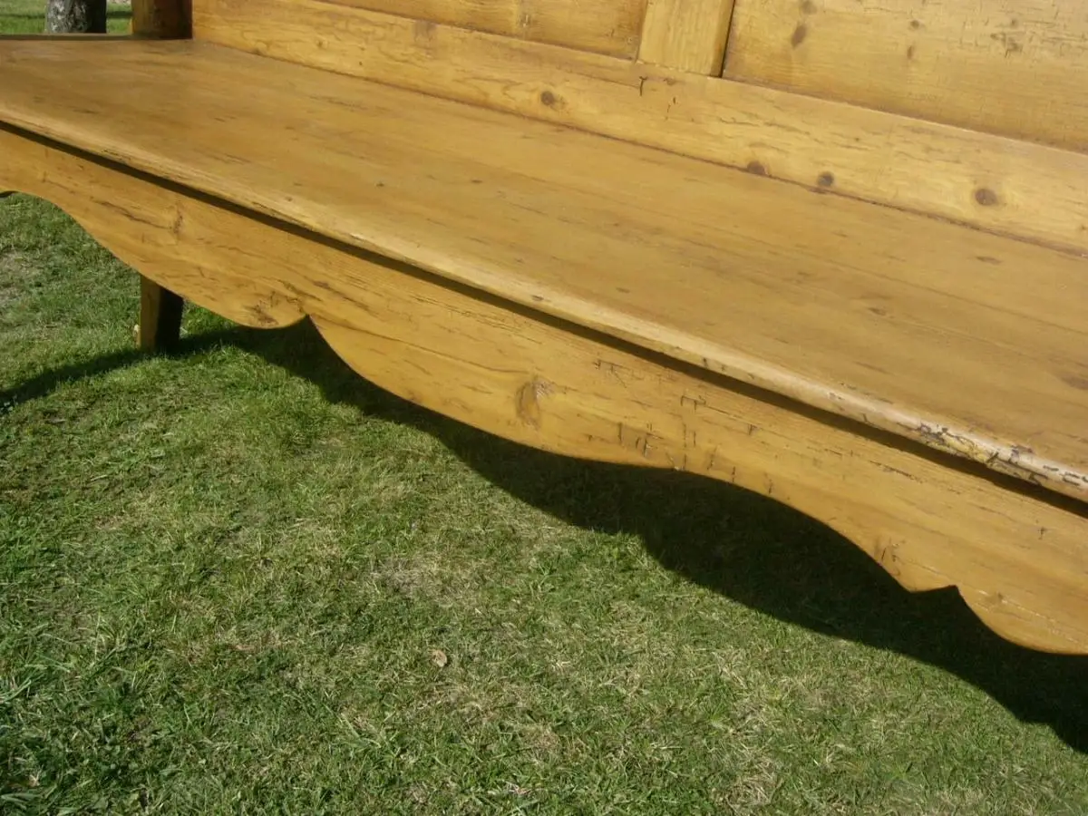 Bank Biedermeier Sitzbank restauriert Weichholz um 1860 Jhd. 7