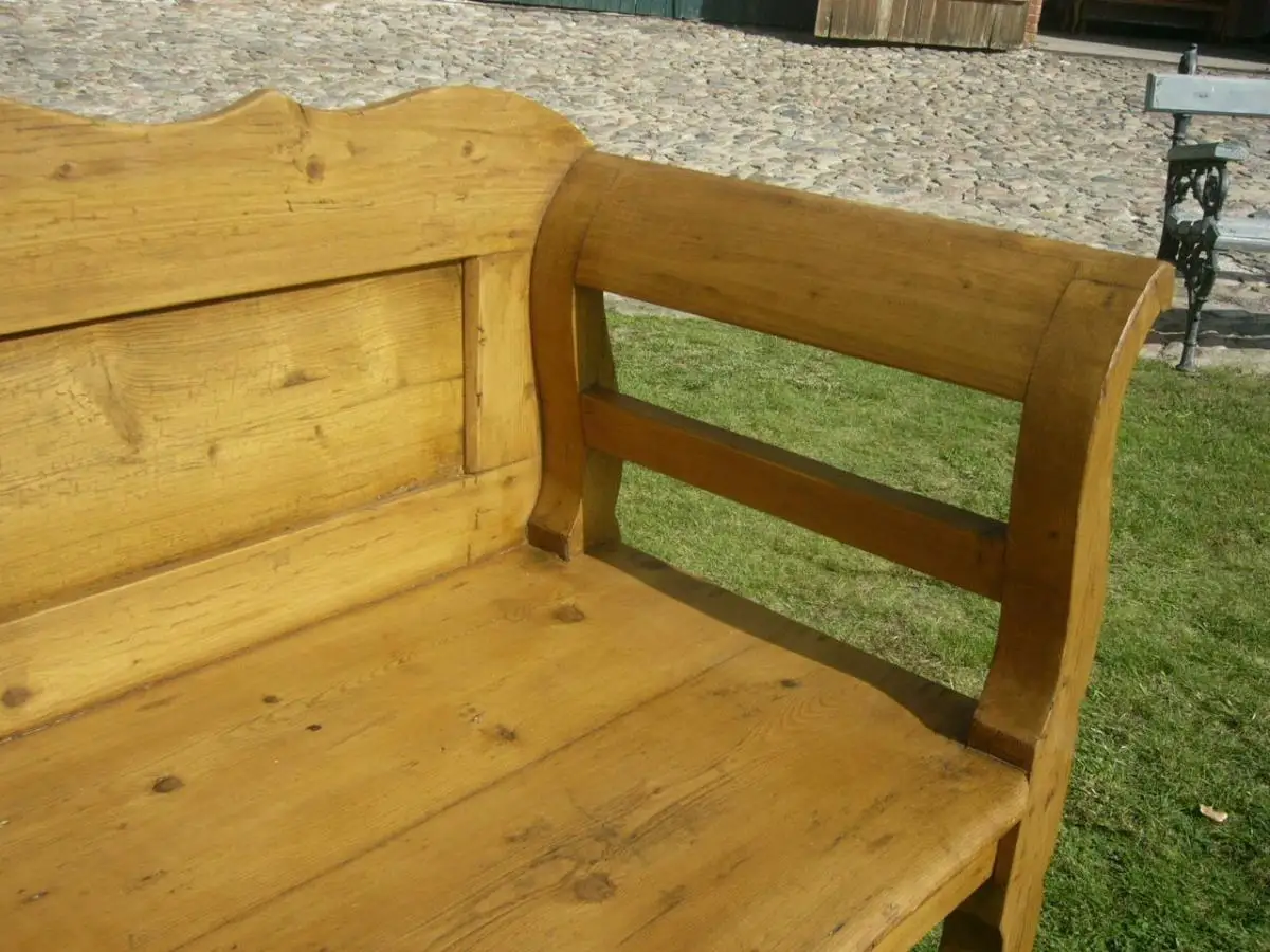 Bank Biedermeier Sitzbank restauriert Weichholz um 1860 Jhd. 8