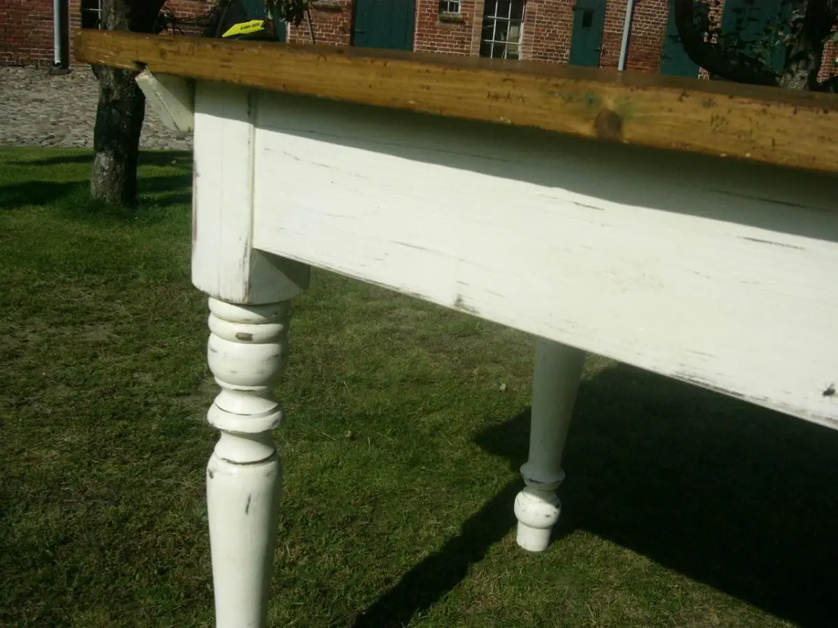 Tisch Gründerzeit Esstisch im Shabby Chic Look um 1900 Jhd. 4