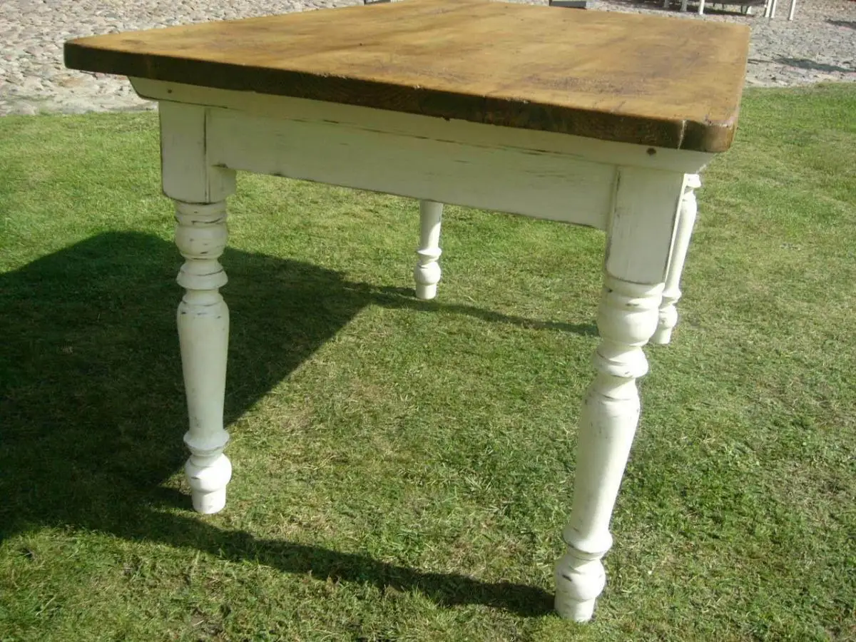 Tisch Gründerzeit Esstisch im Shabby Chic Look um 1900 Jhd. 6