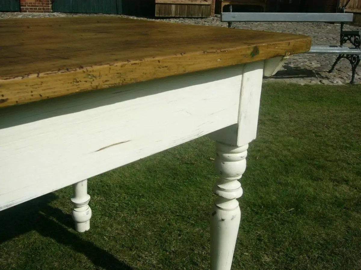 Tisch Gründerzeit Esstisch im Shabby Chic Look um 1900 Jhd. 7