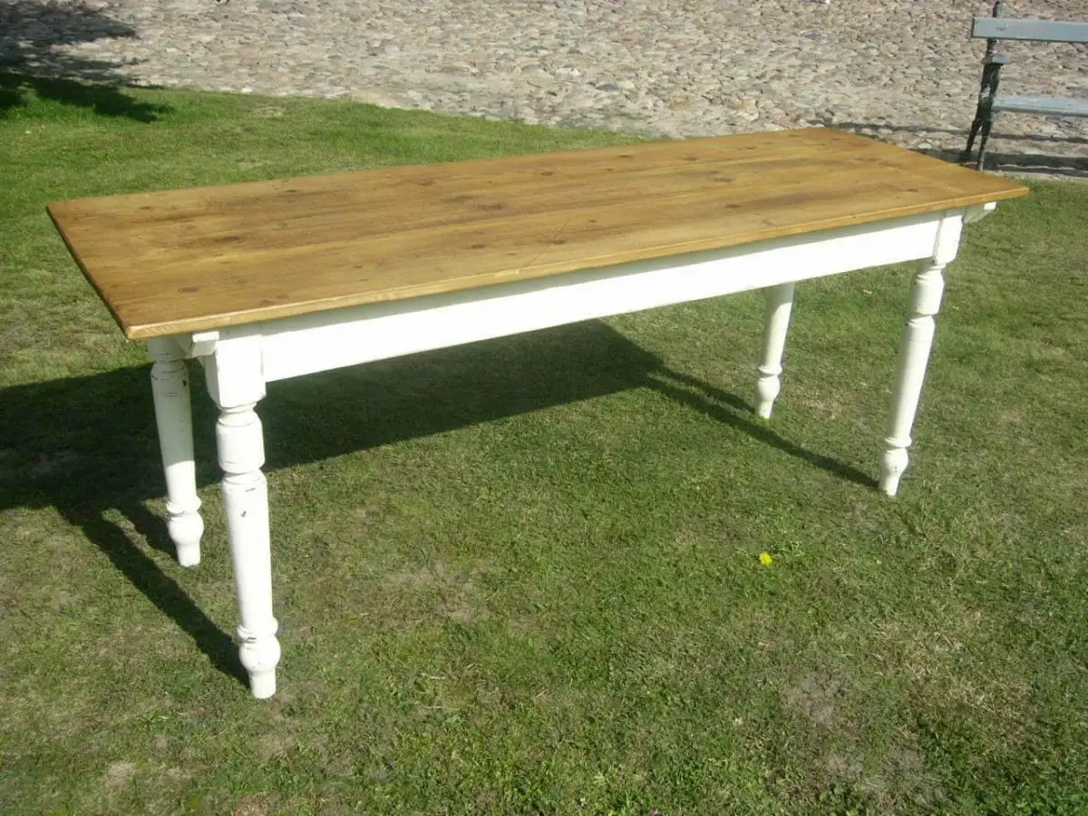 Tisch Esstisch 200 cm lang antik Gründerzeit im Shabby Look um 1900 Jhd. 0