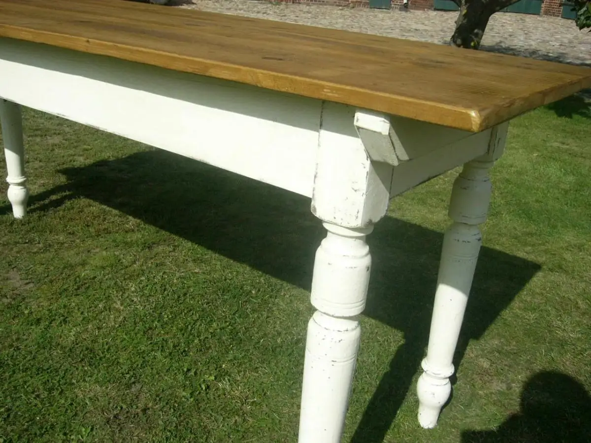 Tisch Esstisch 200 cm lang antik Gründerzeit im Shabby Look um 1900 Jhd. 8