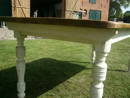 Tisch Gründerzeit Gesindetisch Klostertisch antik im Shabby Look um 1900 Jhd.