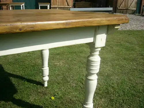 Tisch Gründerzeit Gesindetisch Klostertisch antik im Shabby Look um 1900 Jhd.