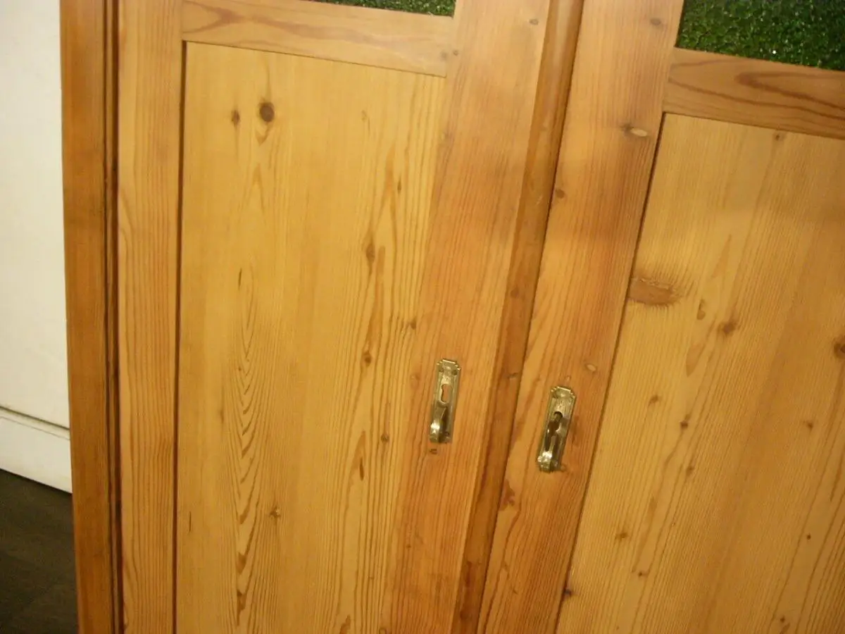 Vertiko Jugendstil Weichholz groß mit Glas antik Schrank um 1900 Jhd. 3
