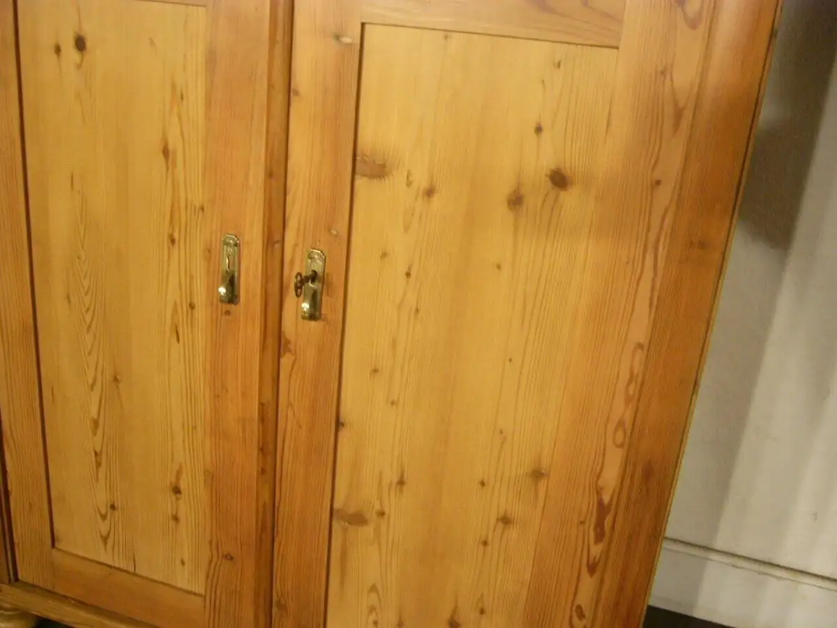 Vertiko Jugendstil Weichholz groß mit Glas antik Schrank um 1900 Jhd. 4