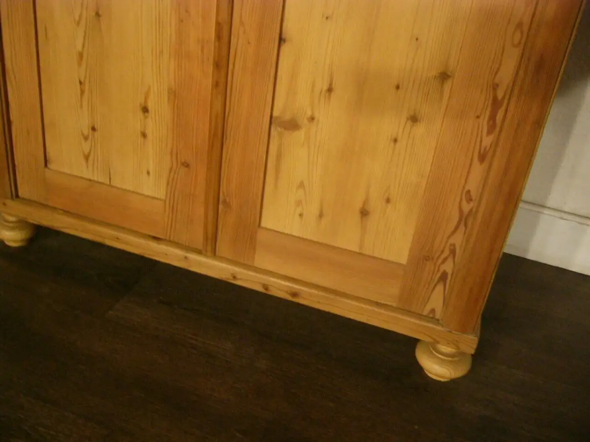 Vertiko Jugendstil Weichholz groß mit Glas antik Schrank um 1900 Jhd. 5