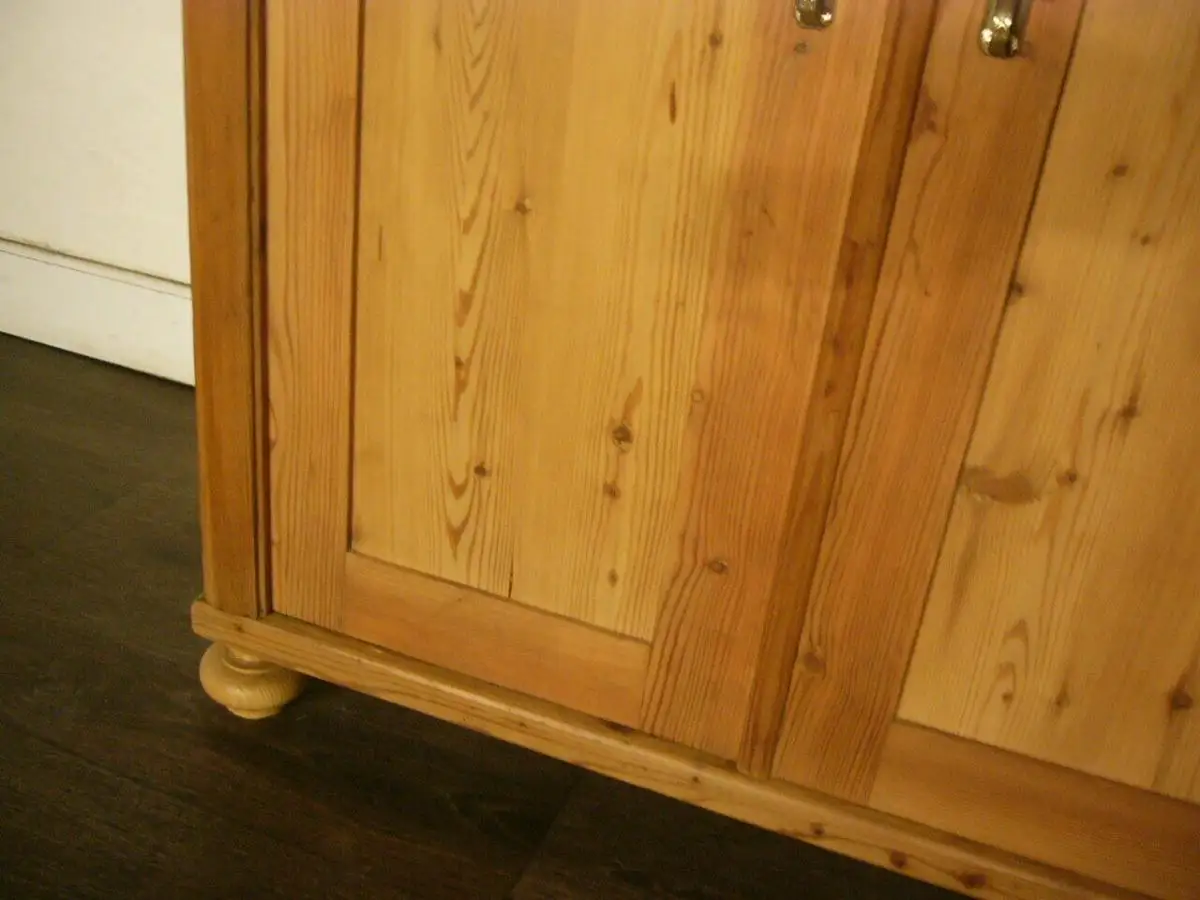 Vertiko Jugendstil Weichholz groß mit Glas antik Schrank um 1900 Jhd. 6