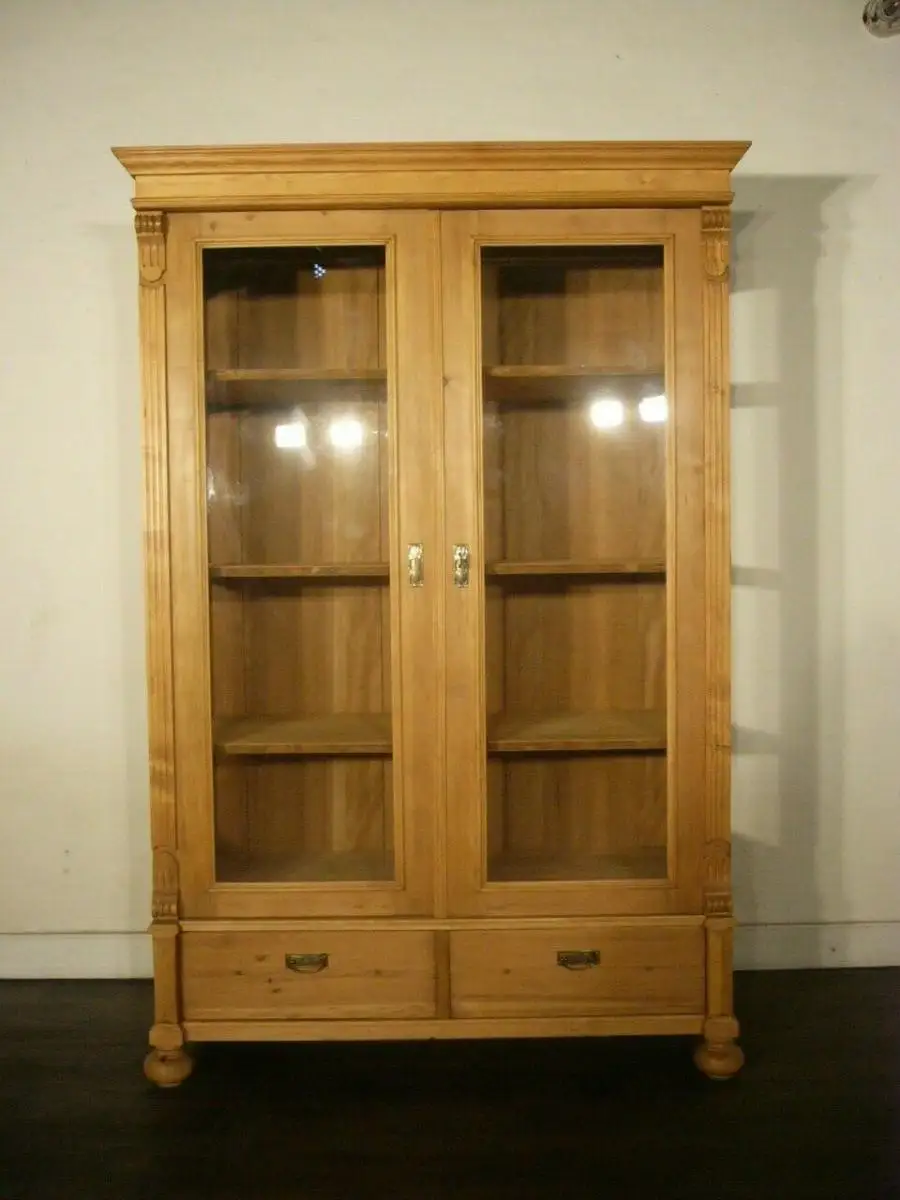 Vitrine Gründerzeit riesig zerlegbar antik Weichholz  um 1900 Jhd. 0