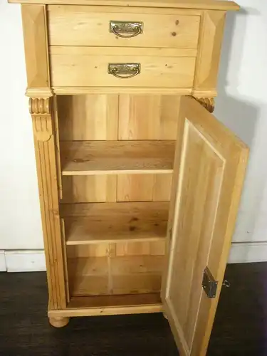 Vertiko schmal antik Weichholz Gründerzeit Schrank um 1900 Jhd.