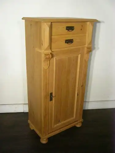 Vertiko schmal antik Weichholz Gründerzeit Schrank um 1900 Jhd.