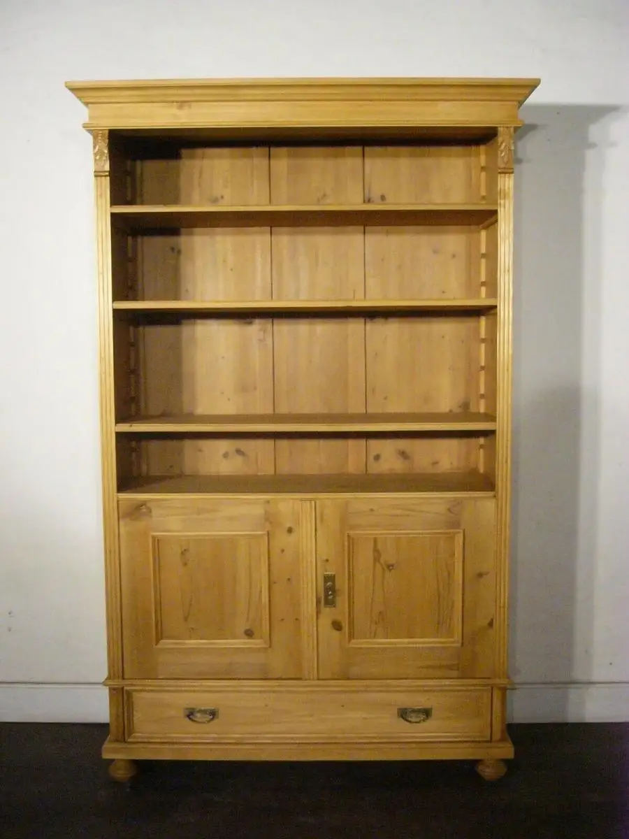 Regal antik Jugendstil Weichholz Bücherregal Schrank um 1900 Jhd. 0