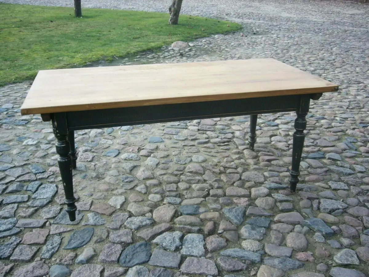 Tisch 197 cm lang antik Weichholz restauriert Gründerzeit um 1900 Jhd. 1