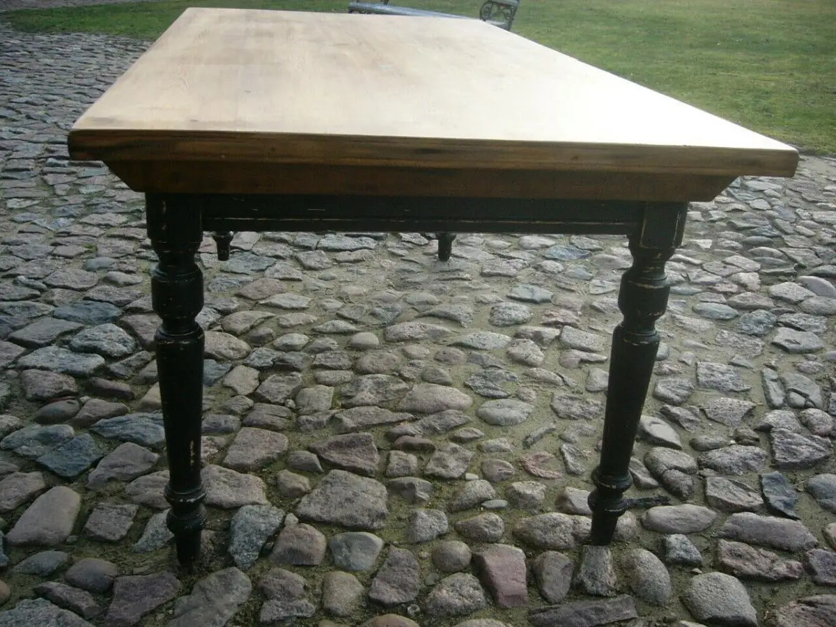Tisch 197 cm lang antik Weichholz restauriert Gründerzeit um 1900 Jhd. 7