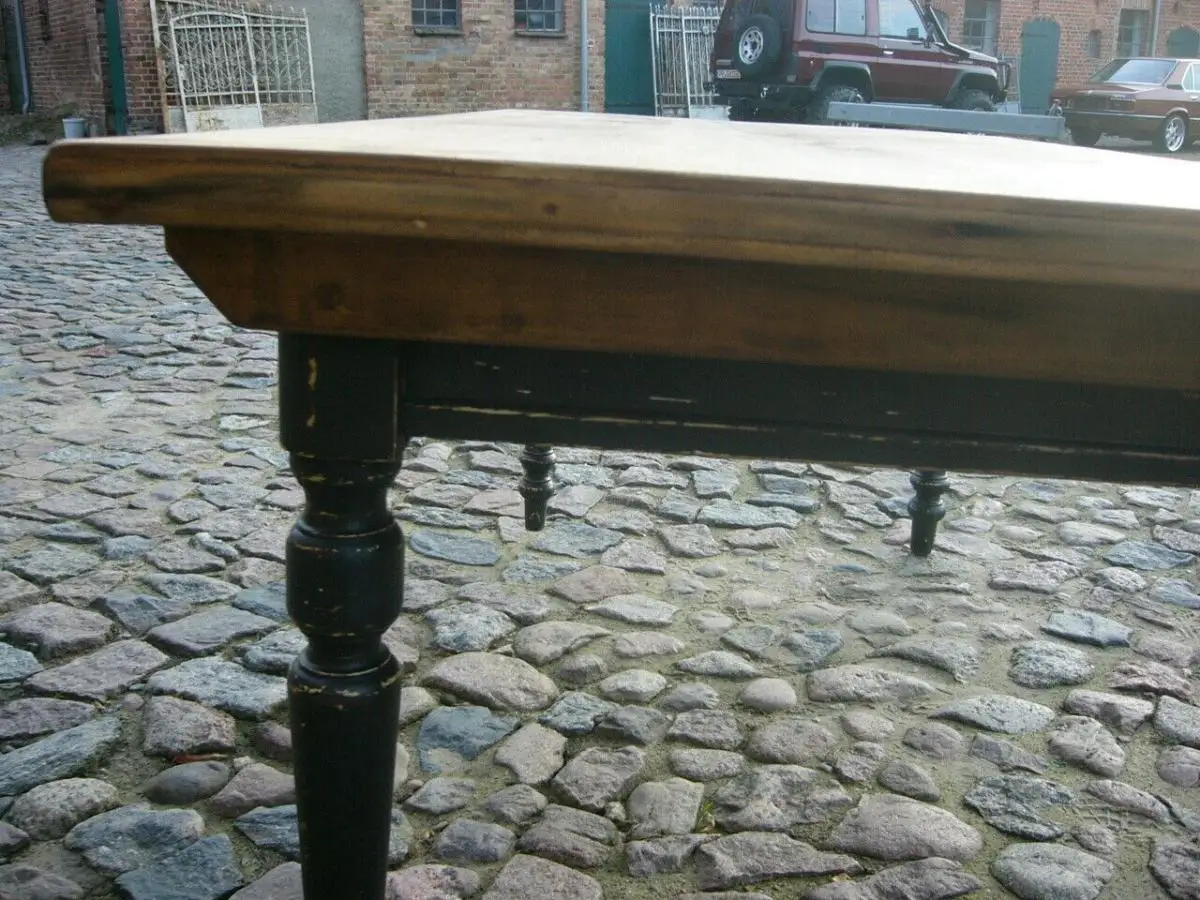 Tisch 197 cm lang antik Weichholz restauriert Gründerzeit um 1900 Jhd. 8