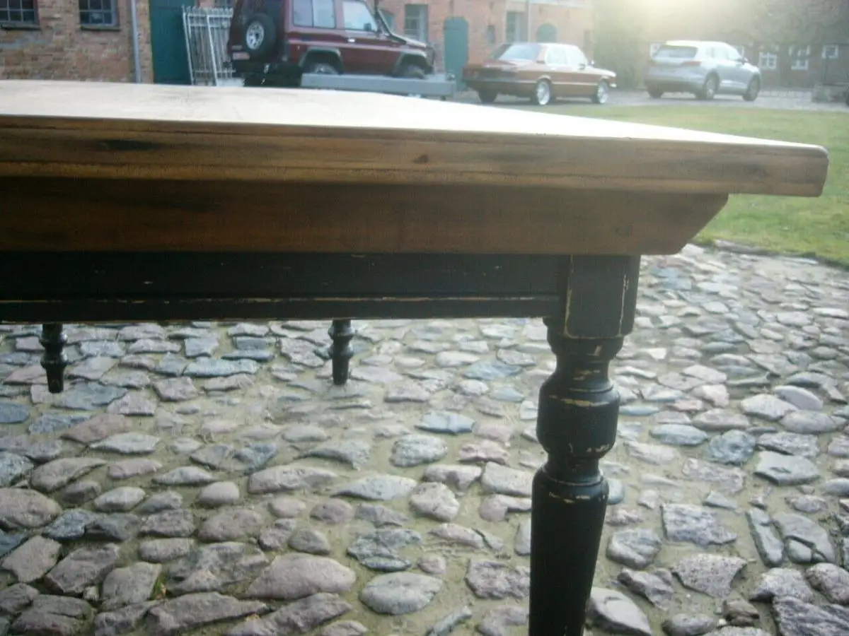 Tisch 197 cm lang antik Weichholz restauriert Gründerzeit um 1900 Jhd. 9