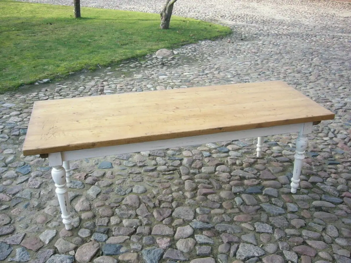 Gründerzeit Tisch antik 236 cm lang Klostertisch Weichholz um 1900 Jhd. 1