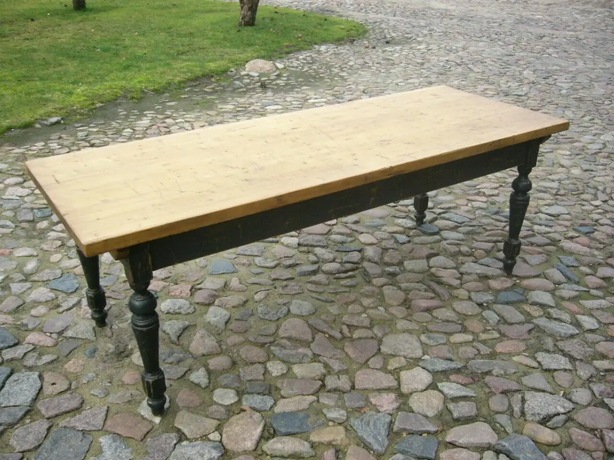 Tisch Gesindetisch antik Weichholz Gründerzeit 235 cm lang um 1900 Jhd. 0
