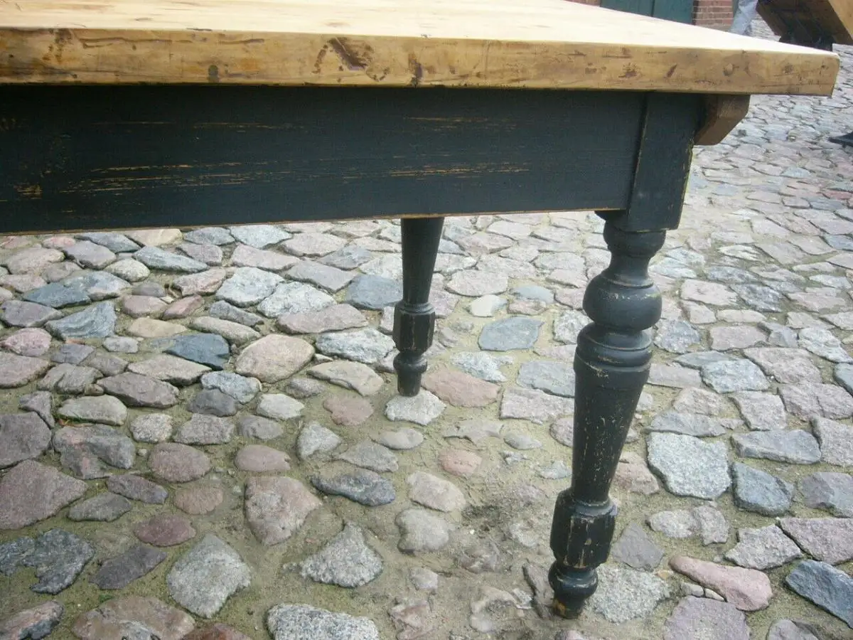 Tisch Gesindetisch antik Weichholz Gründerzeit 235 cm lang um 1900 Jhd. 10
