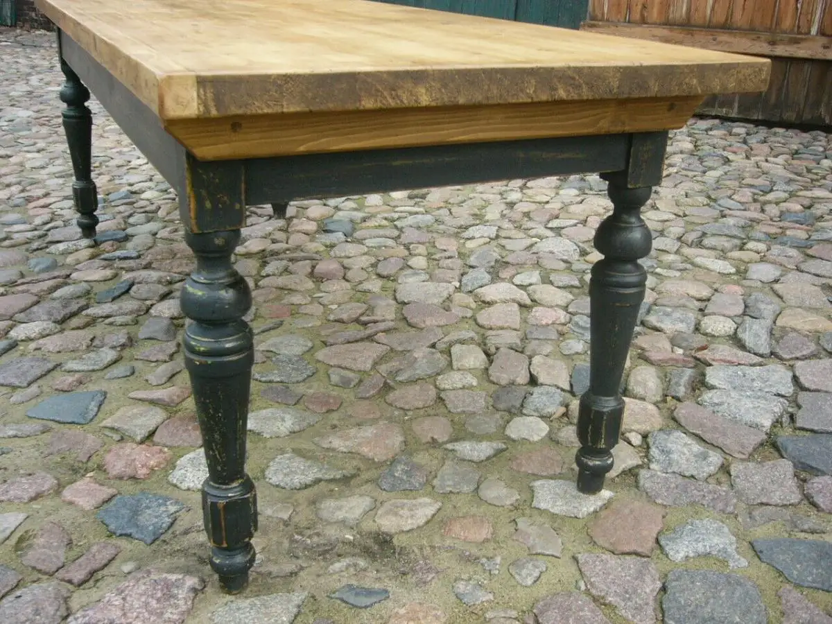 Tisch Gesindetisch antik Weichholz Gründerzeit 235 cm lang um 1900 Jhd. 11