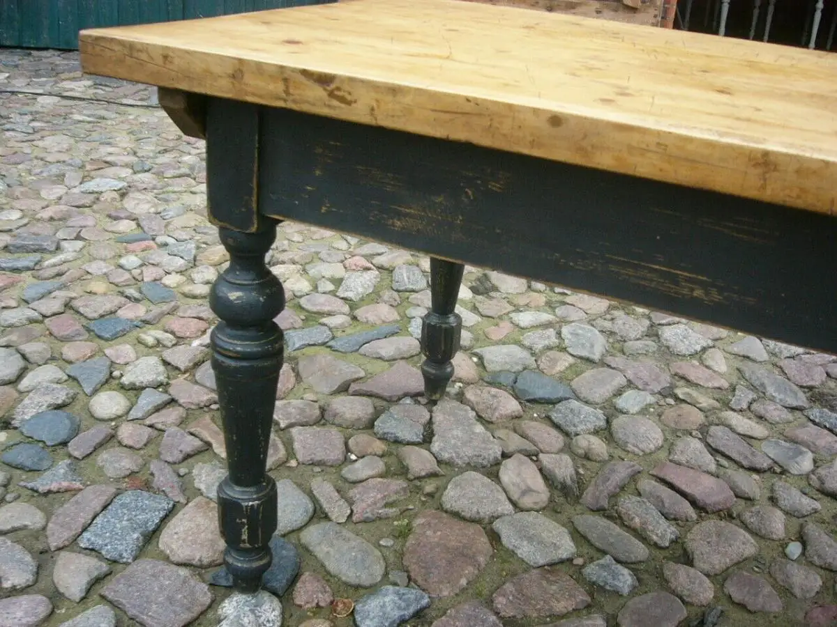 Tisch Gesindetisch antik Weichholz Gründerzeit 235 cm lang um 1900 Jhd. 8