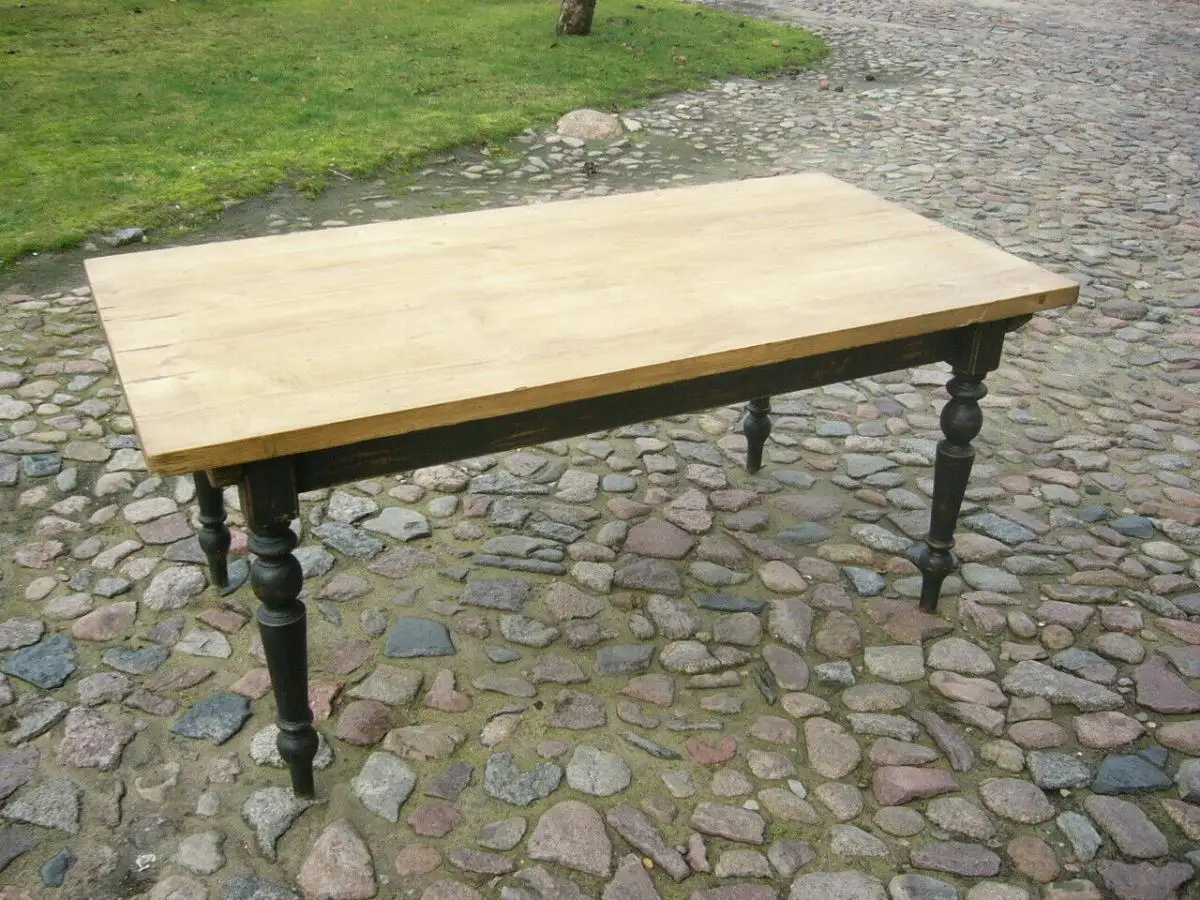 Tisch Gesindetisch Gründerzeit antik im Shabby Look Weichholz um 1900 Jhd. 0