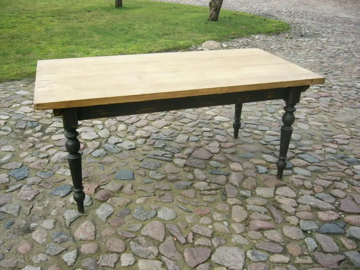 Tisch Gesindetisch Gründerzeit antik im Shabby Look Weichholz um 1900 Jhd. 1