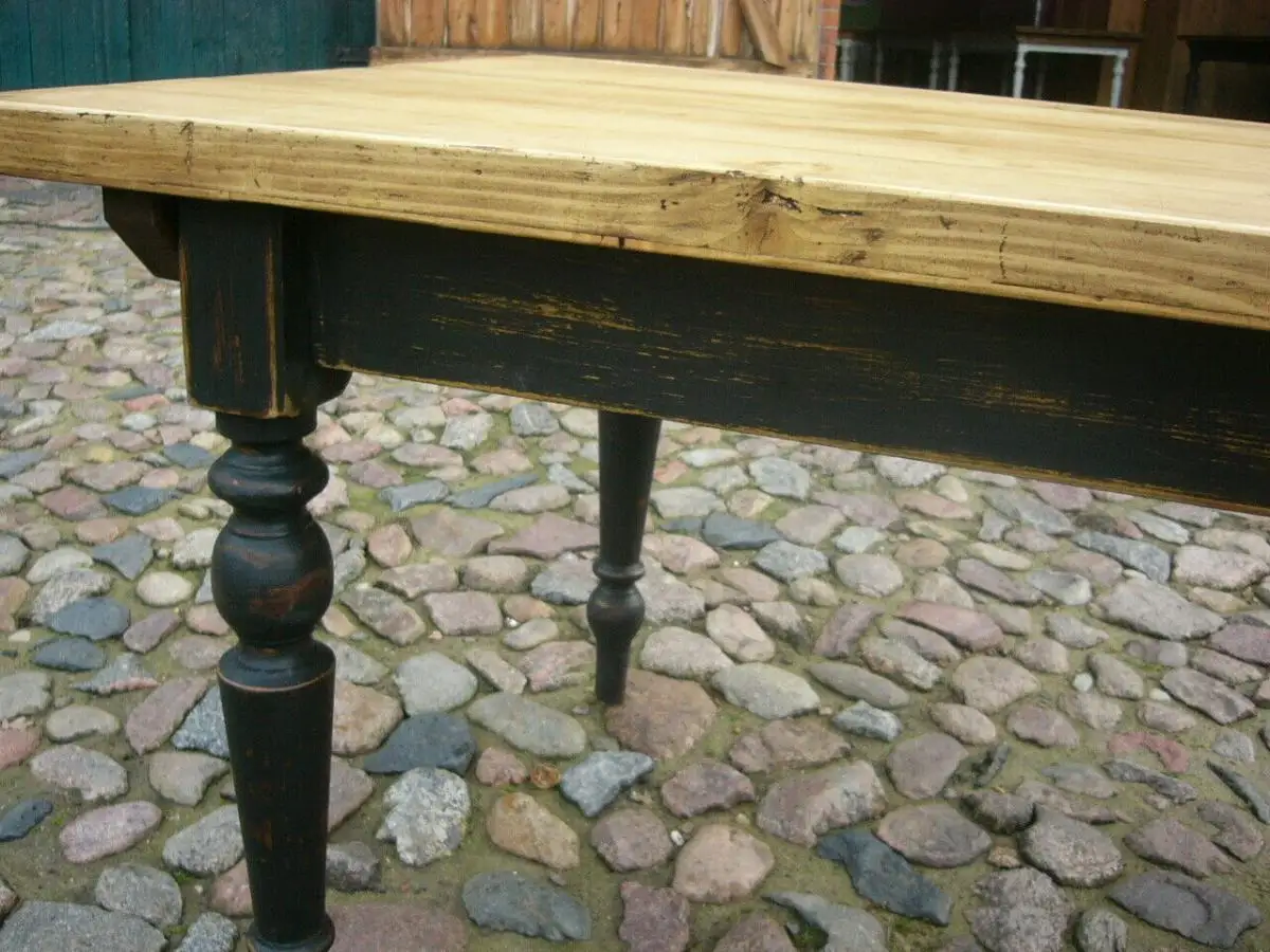 Tisch Gesindetisch Gründerzeit antik im Shabby Look Weichholz um 1900 Jhd. 10