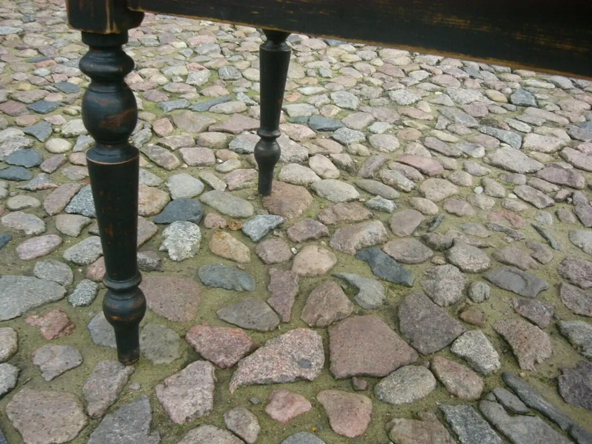 Tisch Gesindetisch Gründerzeit antik im Shabby Look Weichholz um 1900 Jhd. 11