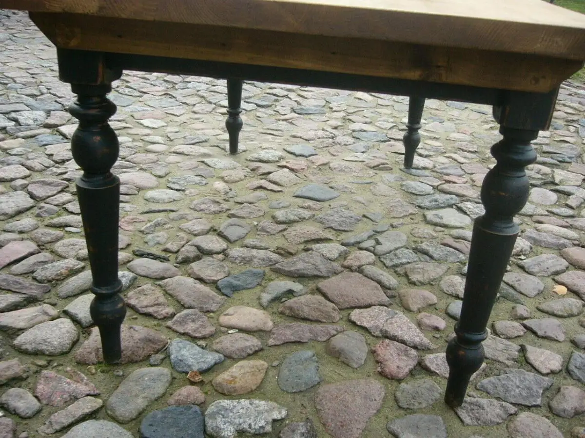 Tisch Gesindetisch Gründerzeit antik im Shabby Look Weichholz um 1900 Jhd. 7