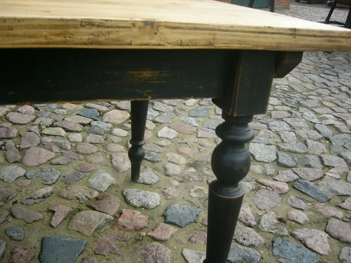 Tisch Gesindetisch Gründerzeit antik im Shabby Look Weichholz um 1900 Jhd. 8