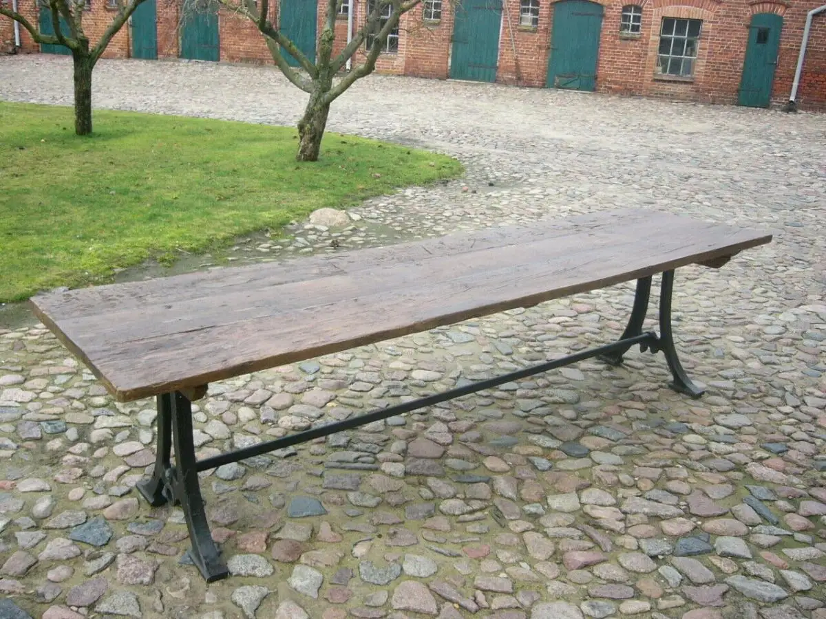 Tisch Gesindetisch aus alter Schmiede zerlegbar 346,5cm lang um 1900 Jhd. 0
