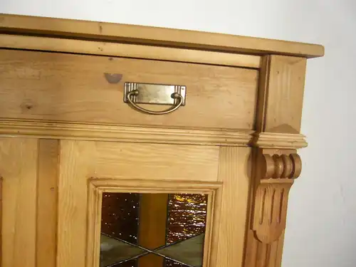 Vertiko antik Bleiglas Gründerzeit Weichholz um 1900 Jhd.